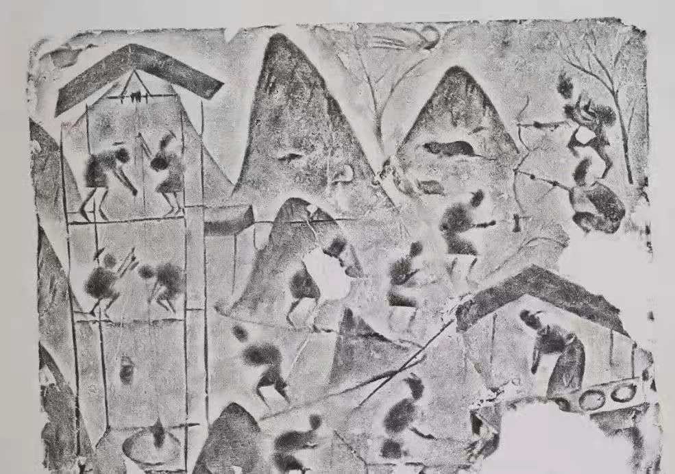 汉代制盐画像砖拓片